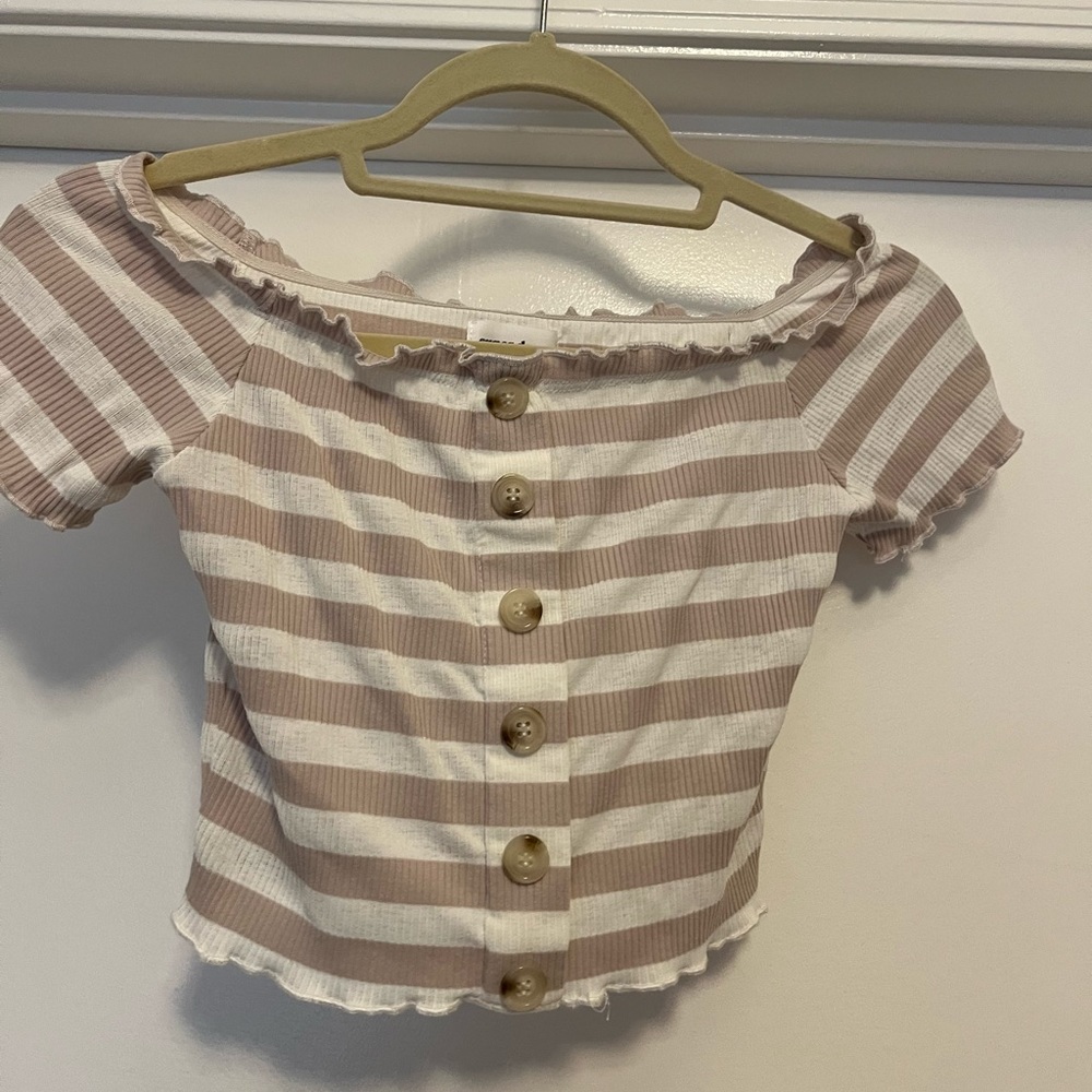 Cropped off the shoulder top